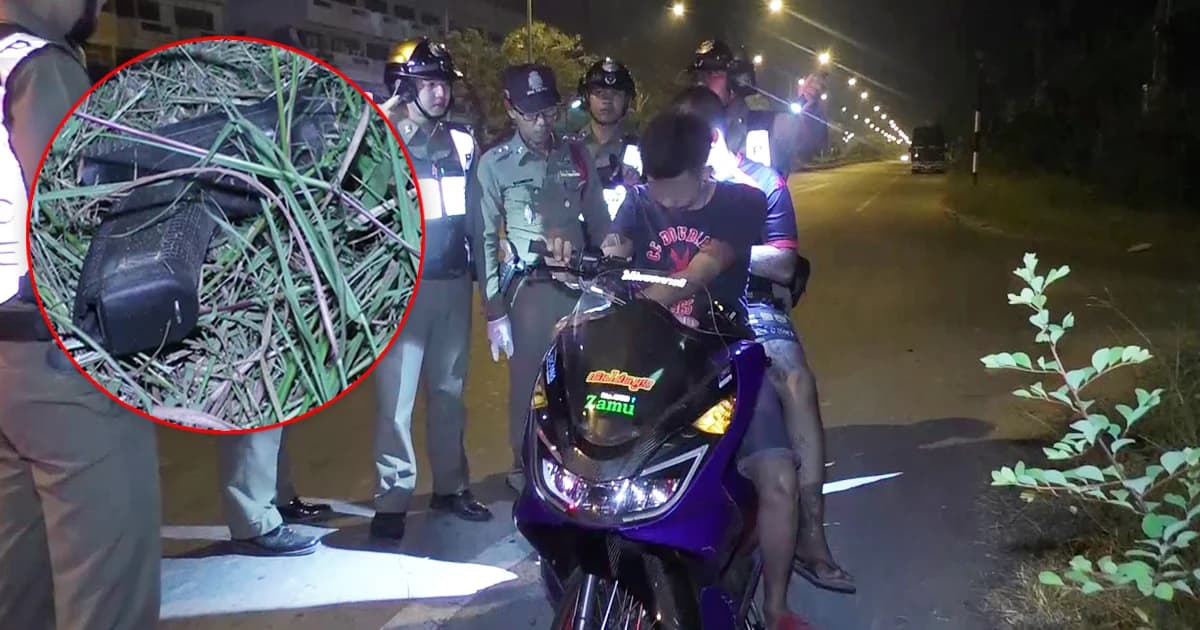 ไล่ล่า 2 วัยรุ่นพกปืน ซิ่ง จยย. แหกด่านหนีข้ามอำเภอ สุดท้ายโดนรวบ