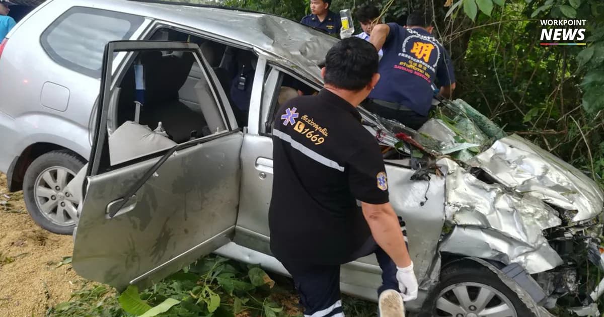 หวิดดับยกครัว! รถพ่วงแหกโค้งลงเขา เมืองเลย พุ่งชนเก๋งพังยับ ดับ 3 สาหัส 5