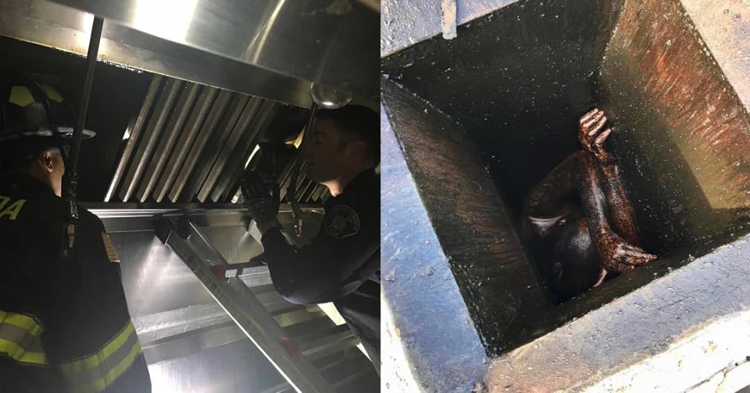 โจรติดอยู่ในท่อดูดควันร้านอาหาร 2 วัน เกือบตาย