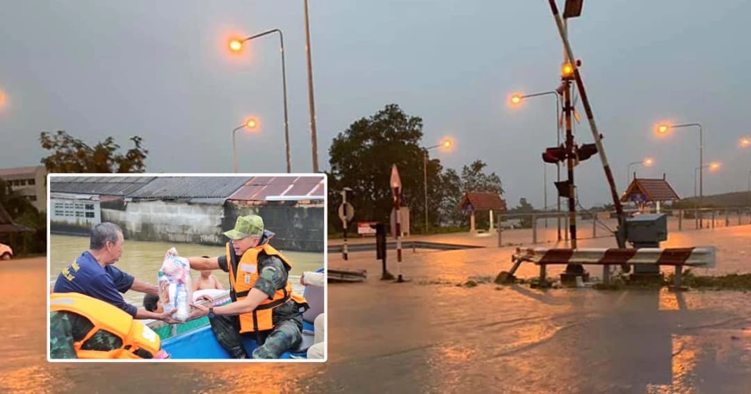 รถไฟสายใต้ปรับเส้นทางเจอน้ำท่วมสูง-ผบ.ทบ.ลุยช่วยนครศรีฯ