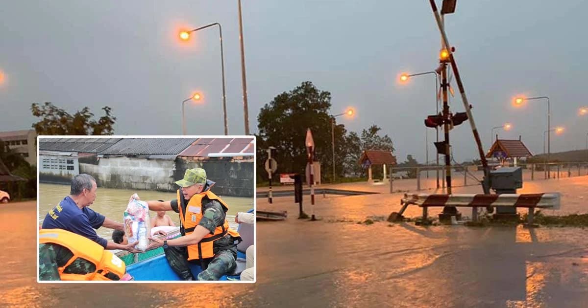 รถไฟสายใต้ปรับเส้นทางเจอน้ำท่วมสูง-ผบ.ทบ.ลุยช่วยนครศรีฯ