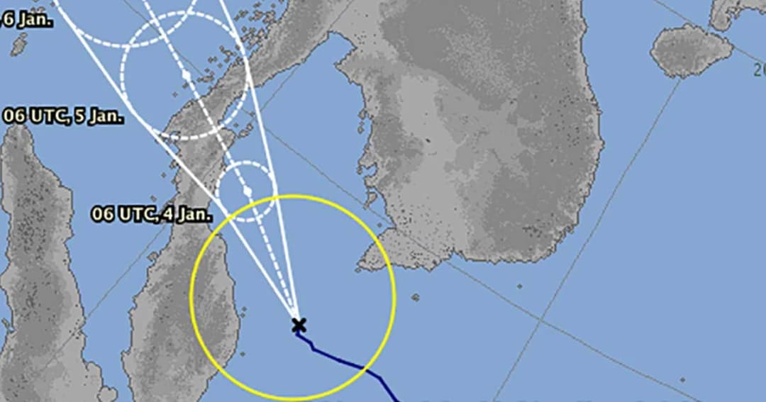 อุตุฯ ญี่ปุ่น ชี้ “ปาบึก” ขึ้นฝั่ง อ.ท่าศาลา นครศรีฯ 4 ม.ค. หลังเปลี่ยนทิศมาแล้ว 3 ครั้ง