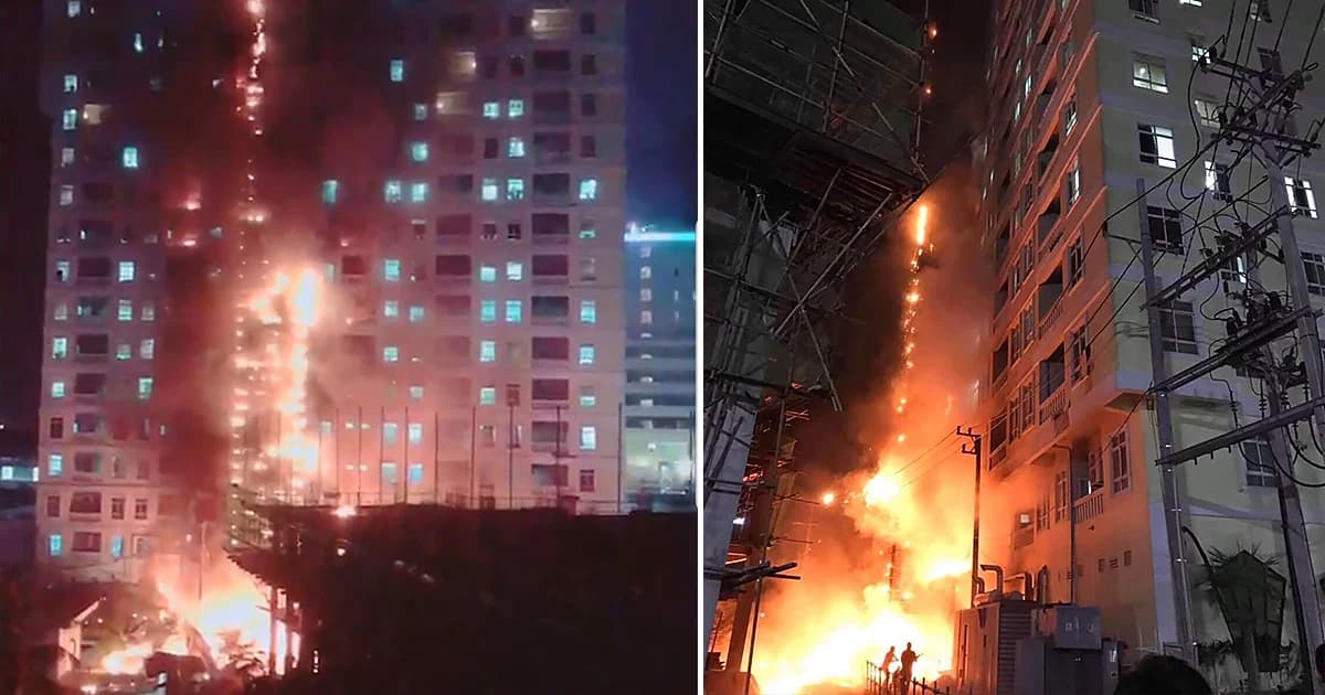 ระทึก! ไฟไหม้คาสิโนสูง 18 ชั้น กรุงปอยเปต หนีตายอลหม่าน จนท.เร่งดับ