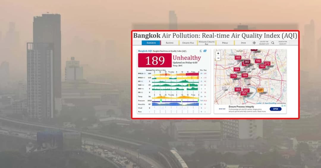 เช็ค 5 จุดอันตราย 11 ม.ค. คุณภาพอากาศย่ำแย่-ฝุ่นเยอะ!