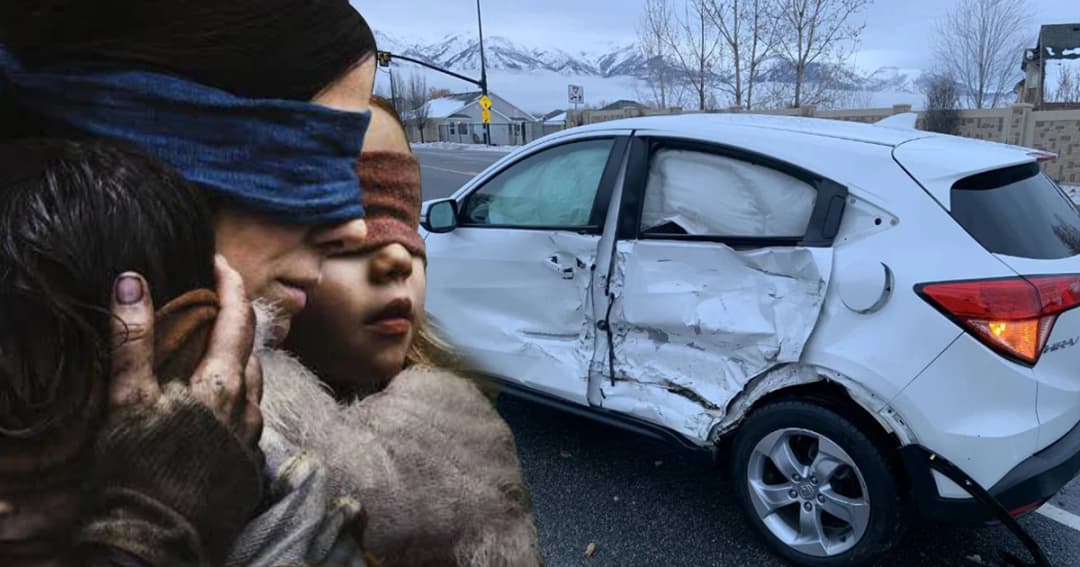 บางกระแสก็ไม่ต้องทำตาม! สาว 17 ปิดตาตาม “Bird Box” ซีรี่ส์ Netflix ก่อนขับรถชนยับ