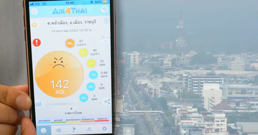 สธ.ราชบุรี ประกาศเตือน ‘ผู้สูงวัย-เด็กเล็ก-ผู้ป่วย’ ควรสวมหน้ากากกันฝุ่นพิษ