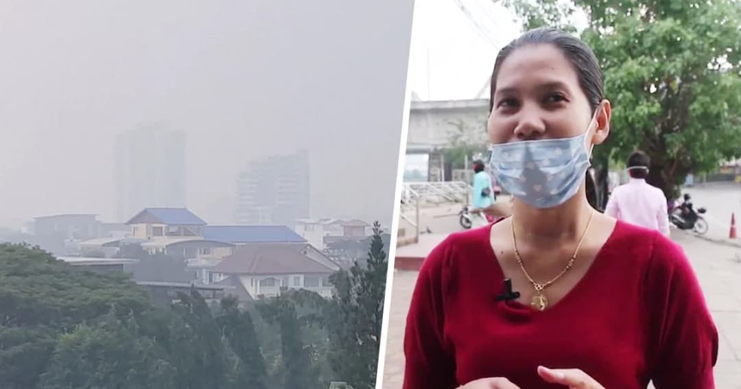 ‘หมอกฝุ่น’ ปกคลุมทั่วนนทบุรี เตือนใส่หน้ากากอนามัย หวั่นกระทบสุขภาพ