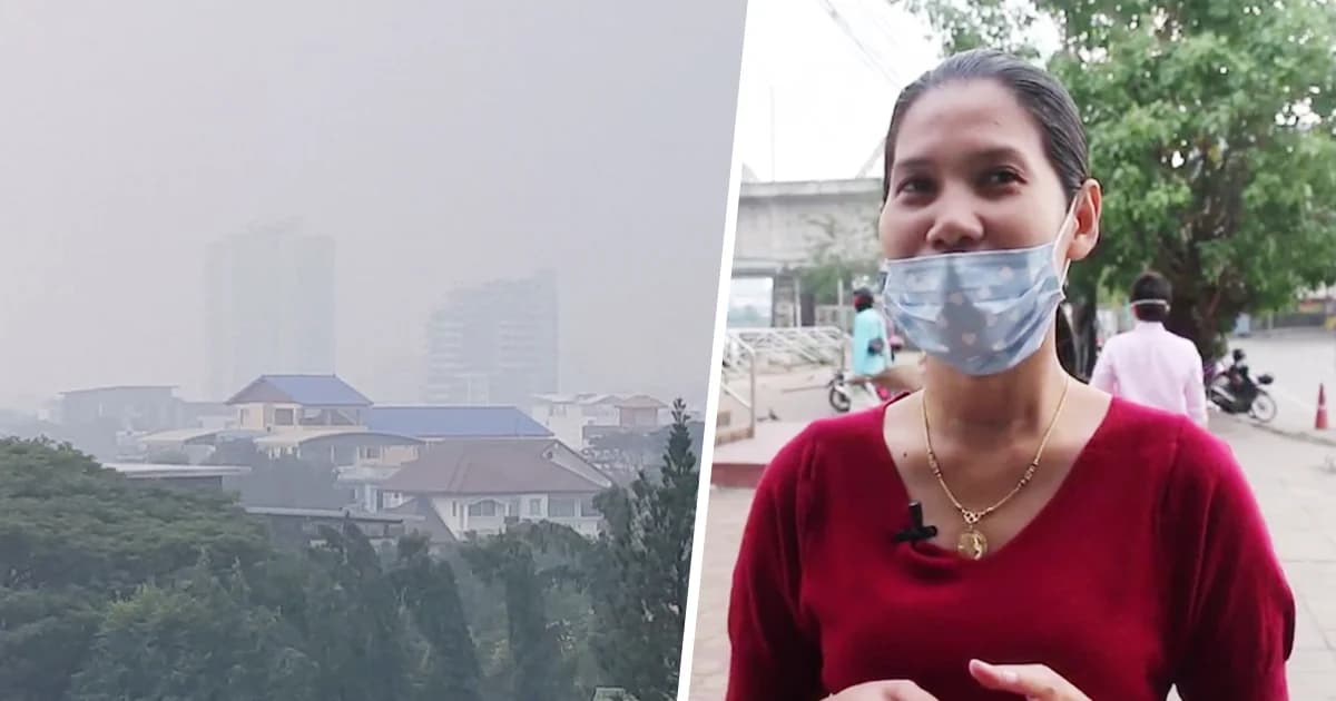 ‘หมอกฝุ่น’ ปกคลุมทั่วนนทบุรี เตือนใส่หน้ากากอนามัย หวั่นกระทบสุขภาพ