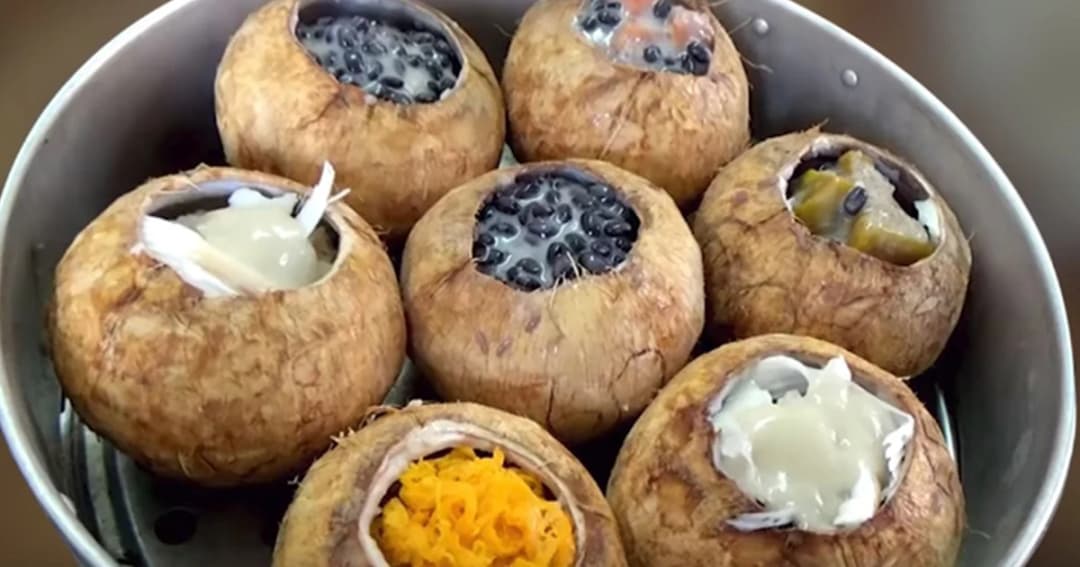 สุดยอดไอเดียทำข้าวหลามมะพร้าวอ่อน