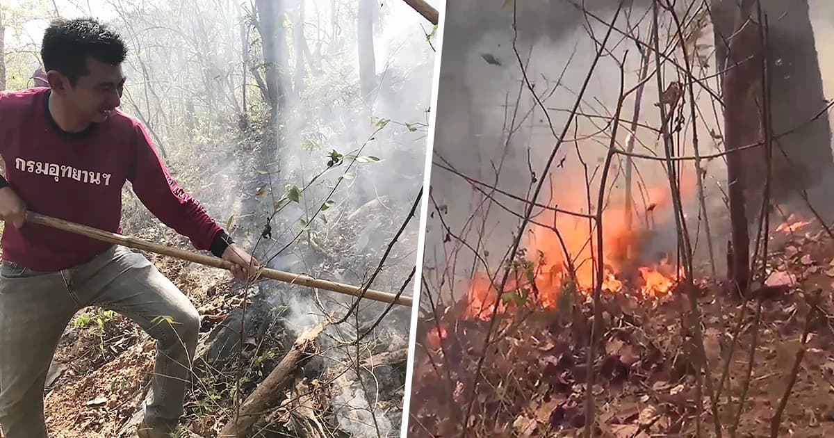 เร่งดับไฟป่าดอยจง จ.ลำปาง หวั่นลุกลามทำค่าฝุ่นละอองพุ่งสูง คาดมีคนจุดไฟเผา