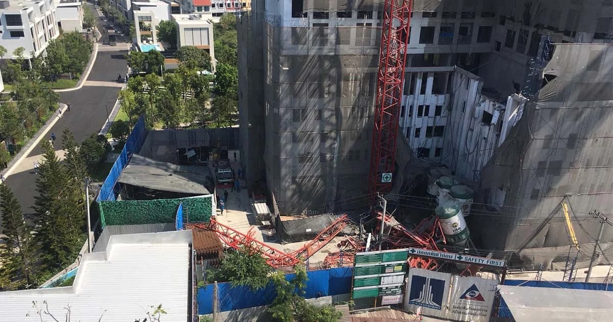 กทม.สั่งระงับก่อสร้างคอนโดย่านพระราม 3 หลังเครนถล่ม พบสภาพเก่าไม่พร้อมใช้งาน