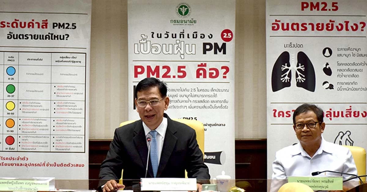 สธ. กำชับ 5 มาตรการรับมือฝุ่นPM 2.5 เตรียมสถานพยาบาลรองรับผู้ป่วย