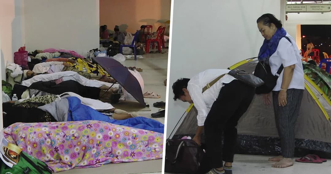 ปชช.นับร้อยแห่นอนข้ามคืน รอร่วมพิธีพระราชทานเพลิงศพ ‘หลวงพ่อคูณ’