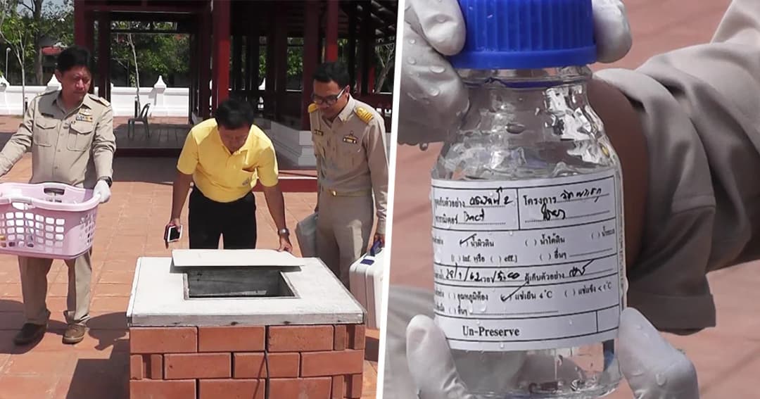 เก็บตัวอย่างน้ำศักดิ์สิทธิ์ วัดพระบรมธาตุไชยาฯ ตรวจ เตรียมใช้ในพระราชพิธีบรมราชาภิเษก