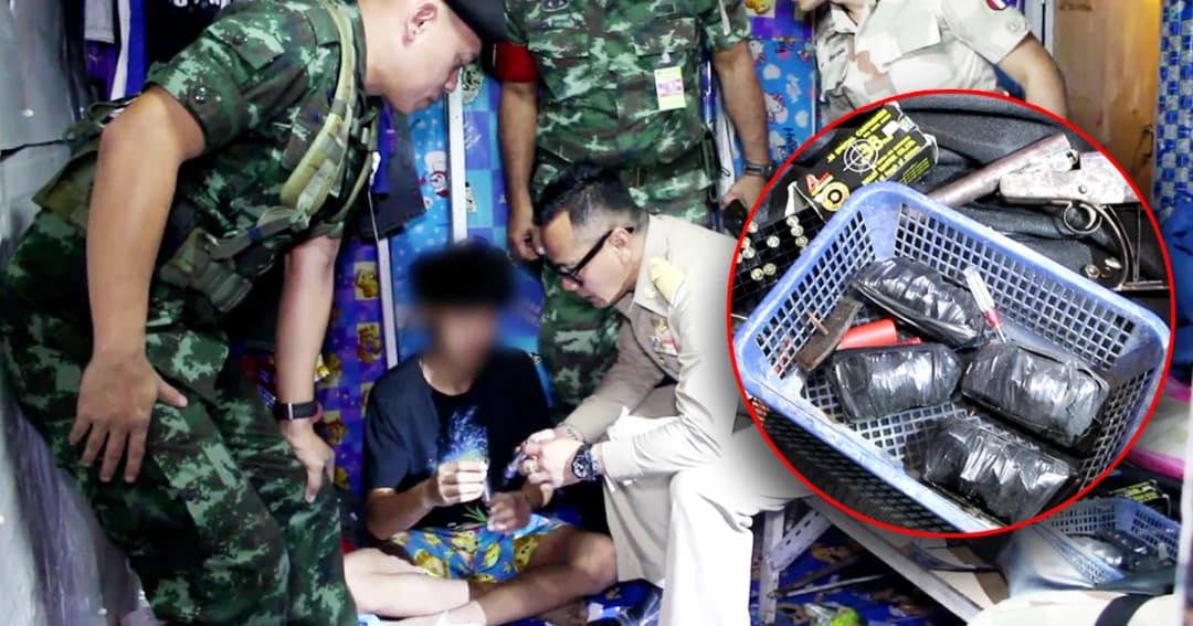 จับโจ๋วัย 16 บุกค้นบ้านเจอปืน-ระเบิด-กัญชา อ้างไว้ป้องกันตัวจากอริ