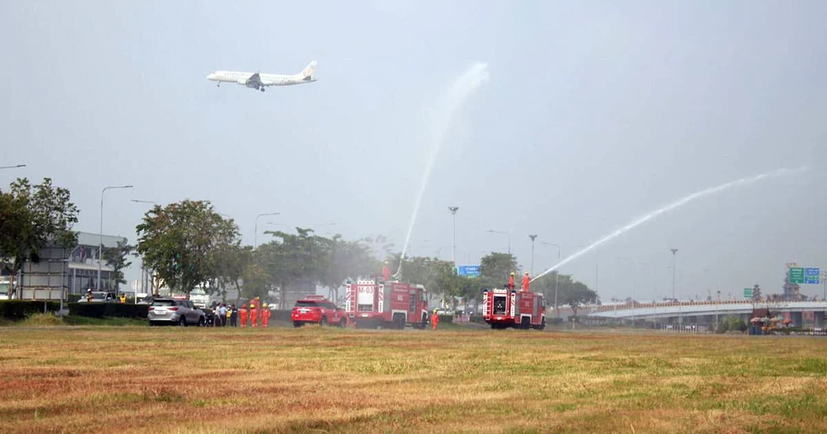 สนามบินดอนเมือง-สุวรรณภูมิ ฉีดพ่นละอองน้ำ ลดค่าปริมาณฝุ่น PM 2.5