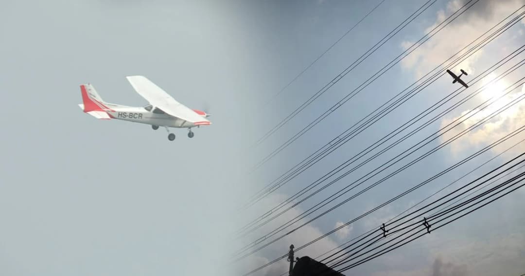 เห็นผลทันที! เครื่องบินเล็กปฏิบัติการพ่นละอองน้ำ ค่าฝุ่นย่านพระรามสอง ลดลงกว่าครึ่ง