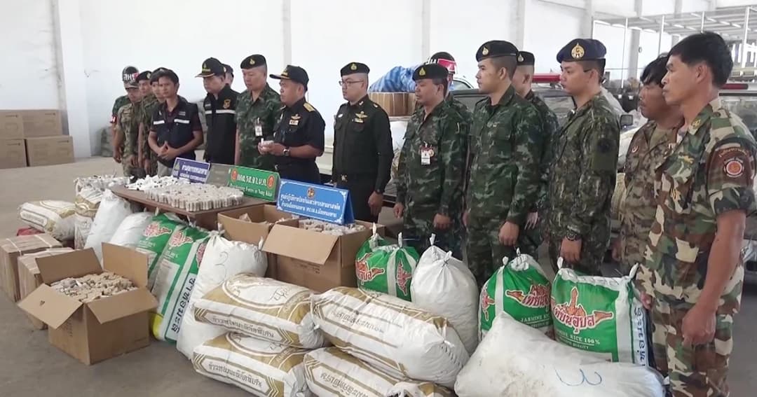 ‘หนองคาย’ ยึดเครื่องสำอางเถื่อน ลอบขนข้ามโขงเข้าไทย มูลค่านับล้าน