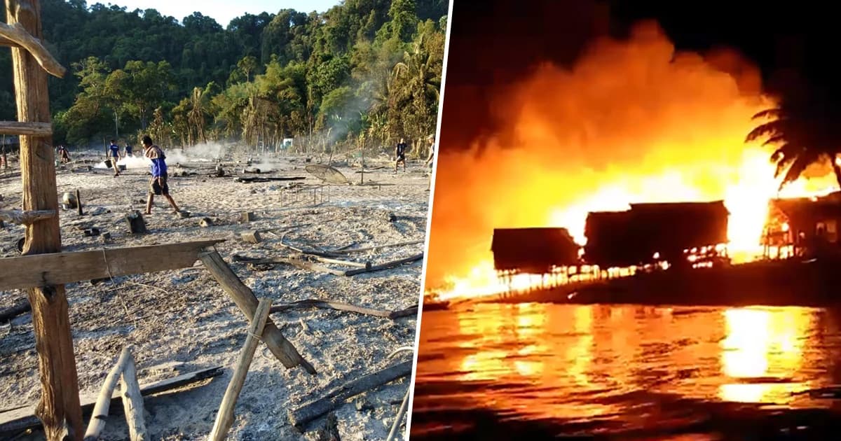 พบต้นตอไฟไหม้ ‘หมู่บ้านมอแกน’ ทุกภาคส่วนเข้าช่วยเหลือต่อเนื่อง