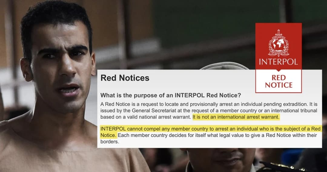 หมายแดงของ INTERPOL ไม่ใช่หมายจับ