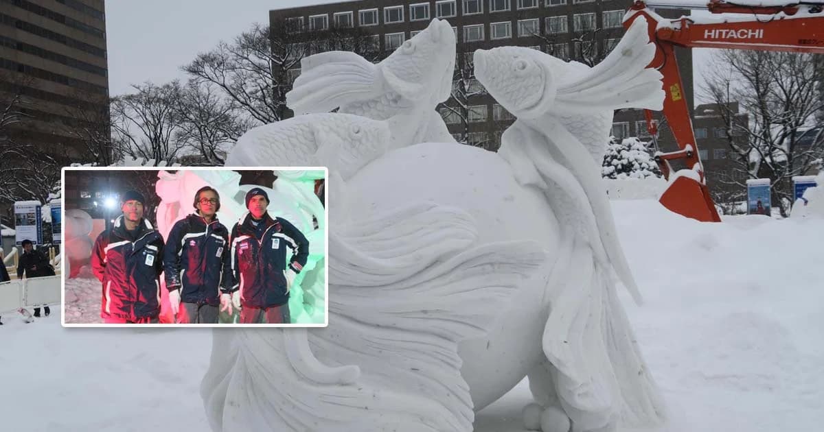 ทีมไทยคว้าแชมป์แกะสลักหิมะซัปโปโร สมัยที่ 8 ปีนี้แกะเป็นรูป “ปลากัด”