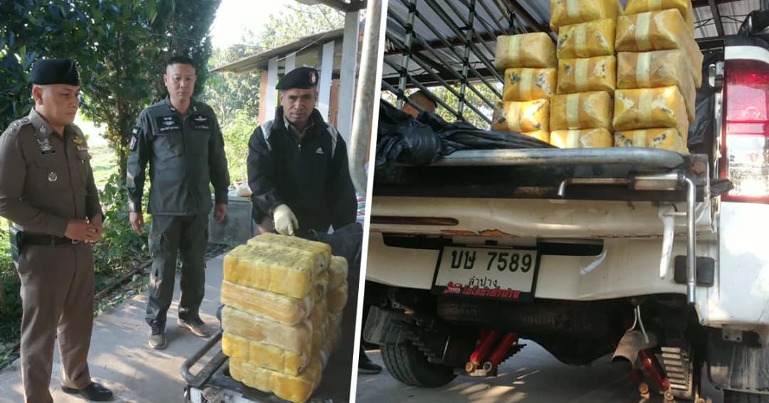 รวบหนุ่มลำปาง ลอบขนยาบ้าซุกกระบะกว่า 2 ล้านเม็ด คาด่านเชียงราย