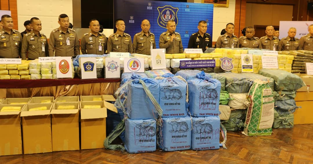 บิ๊กล็อต! รอง ผบ.ตร. แถลงจับยาบ้า 14 ล้านเม็ด กัญชากว่า 1,000 กก.
