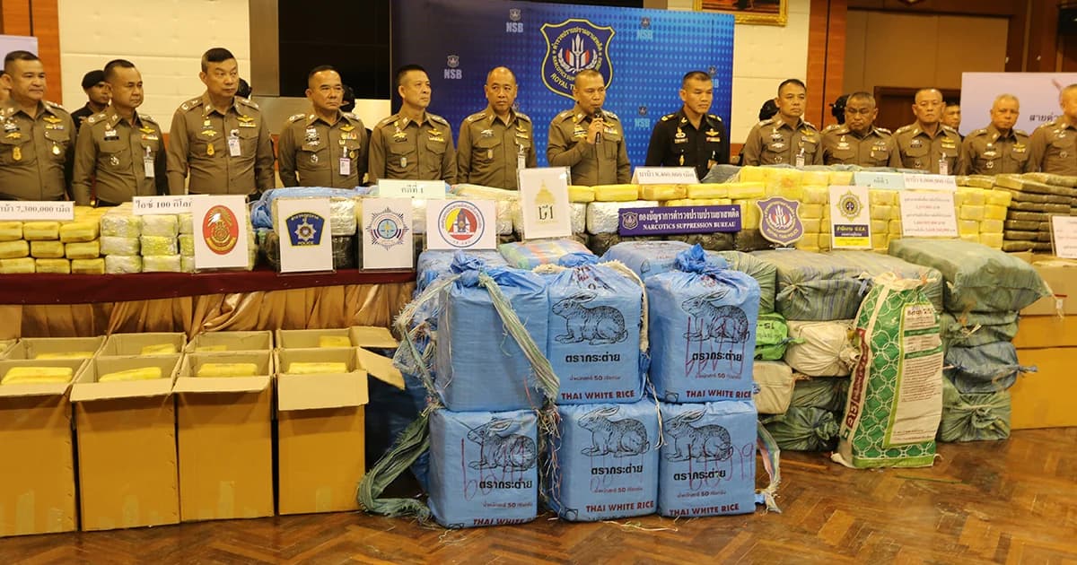 บิ๊กล็อต! รอง ผบ.ตร. แถลงจับยาบ้า 14 ล้านเม็ด กัญชากว่า 1,000 กก.