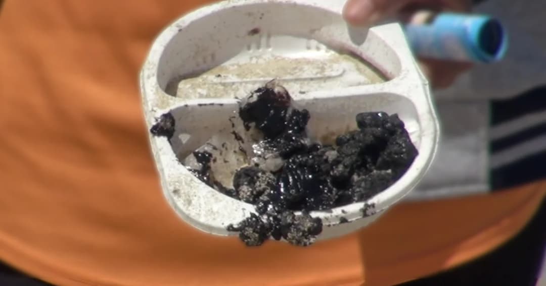 วอนแก้ปัญหาก้อนน้ำมันสีดำ ซัดเกยหาดระโนด จ.สงขลา หวั่นกระทบสัตว์น้ำ