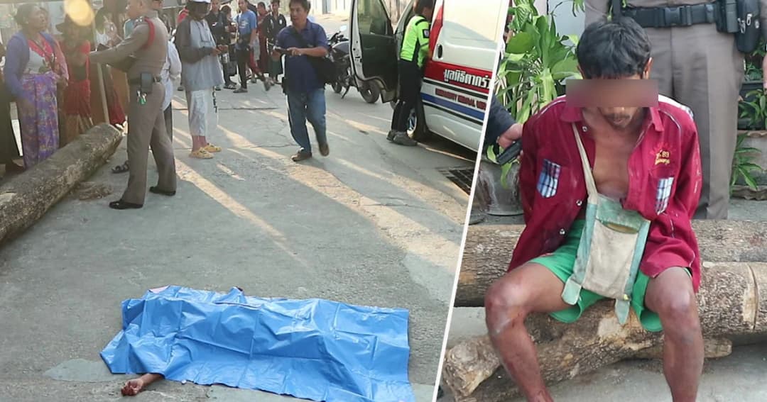 พ่อเมาทะเลาะเพื่อน คว้ามีดเชือดคอลูกตัวเองวัย 6 ขวบดับ สร่างได้สติอุ้มร่างส่ง รพ.