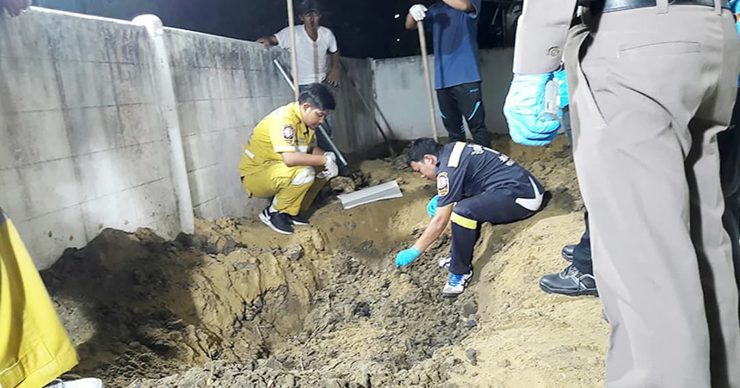 พบเบาะแส! สามีโหดฆ่าภรรยาฝังดิน เร่งหาตัวคนงานรับจ้างขุดหลุมศพ