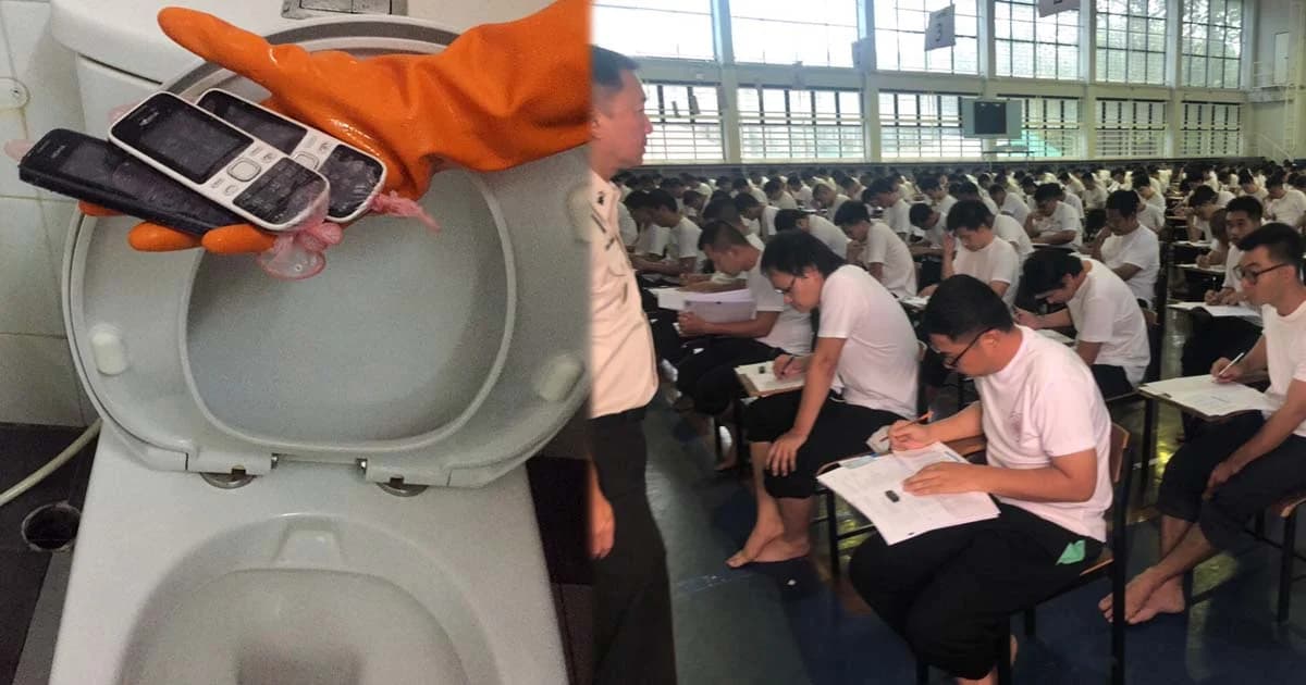 เจอมือถือยัดถุงยาง ซุกชักโครกก่อนวันสอบ “ผู้คุม”