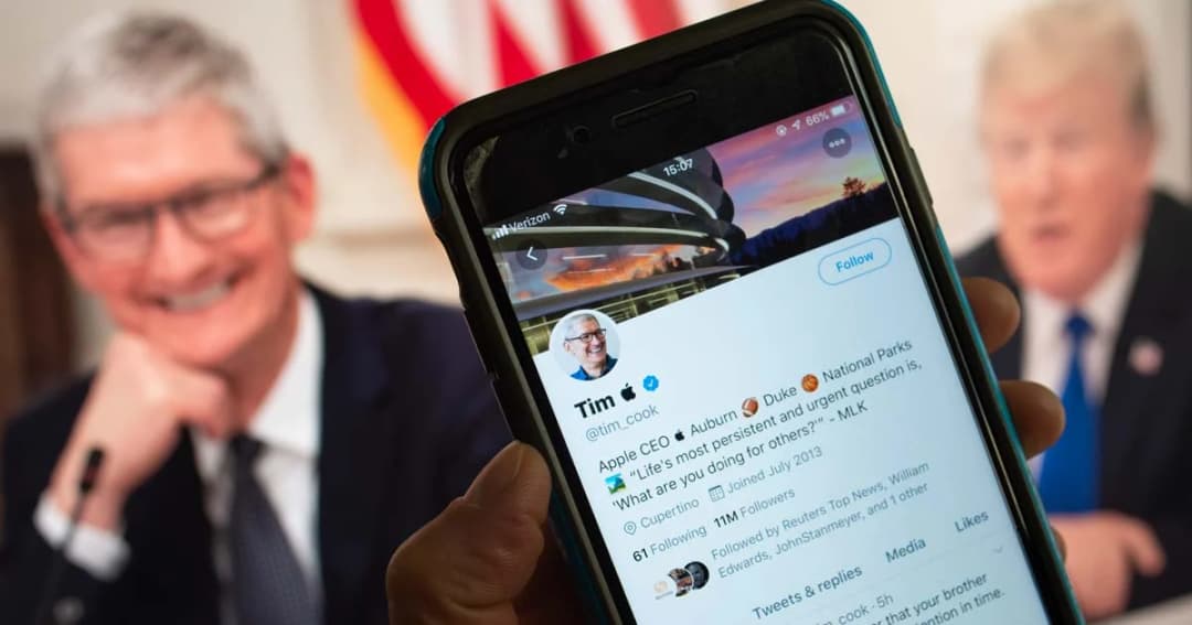 “ทิม คุก” เปลี่ยนชื่อโปรไฟล์ทวิตเตอร์เป็น Tim Apple ตามที่ “ทรัมป์” เรียกผิด