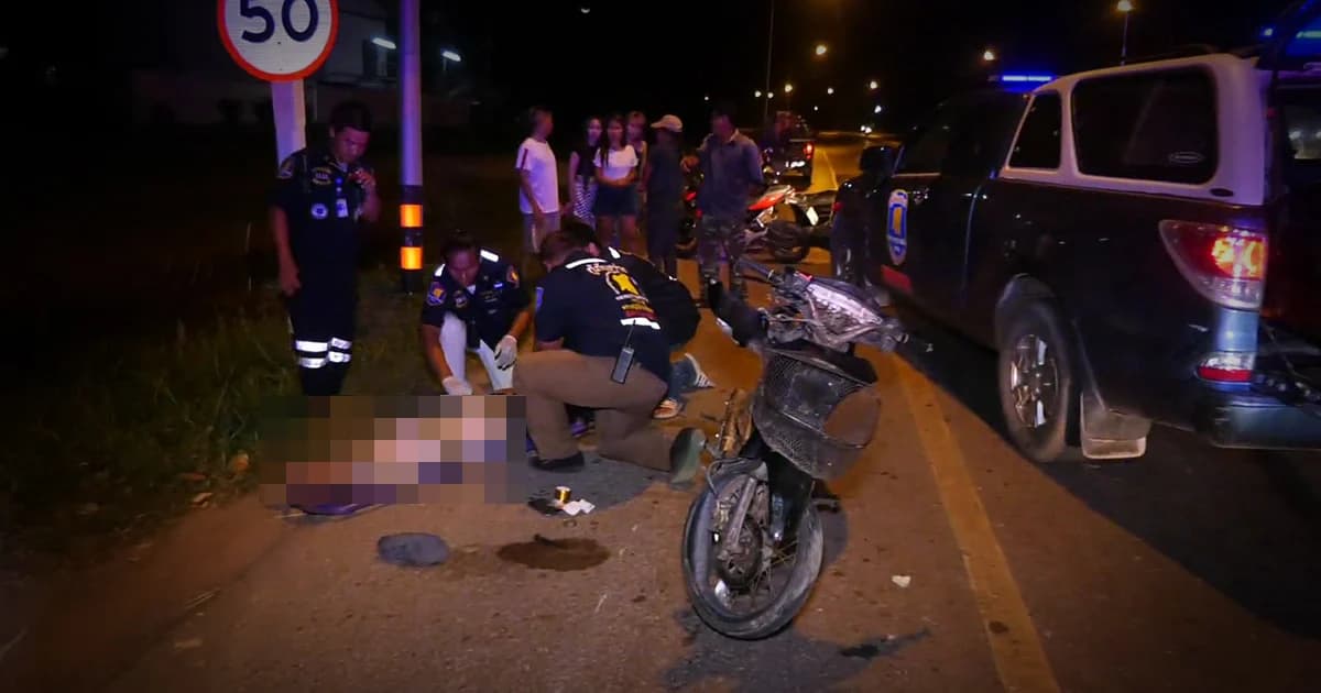 สาวใหญ่ชาวกัมพูชาขี่จยย.ข้ามถนน ตัดหน้ารถจักรยานยนต์ 2 โจ๋วัย 16 ปี ถูกชนบาดเจ็บรวม 3 ราย