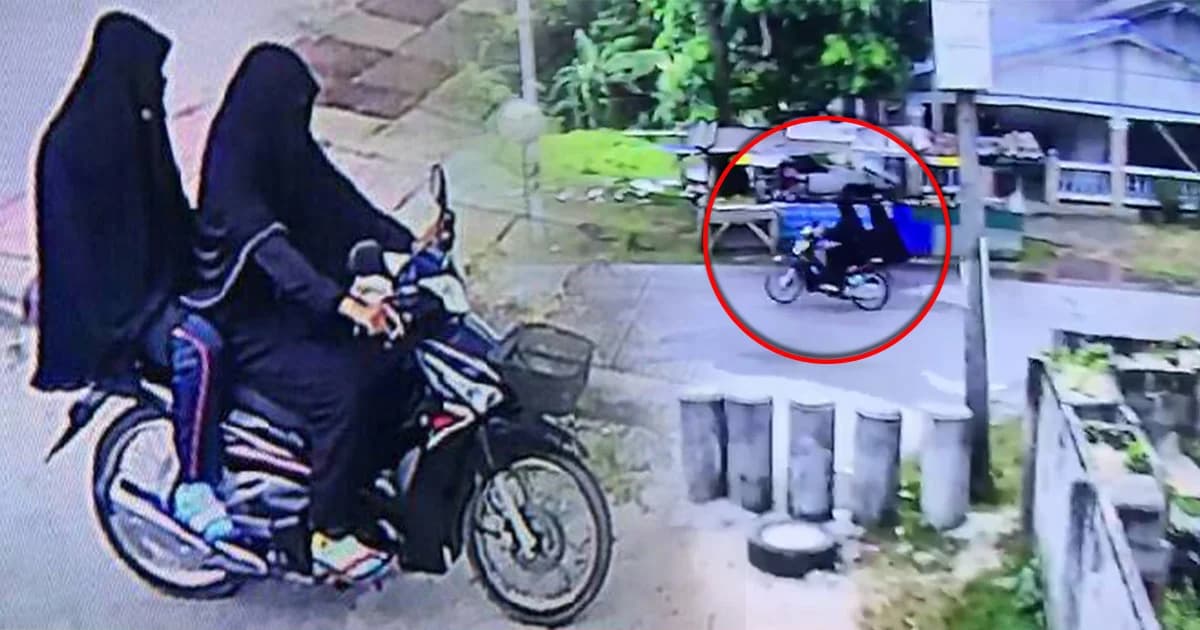 ภาพวงจรปิดชัด 2 คนร้ายแต่งหญิงขว้างไปป์บอมบ์หวังสังหารเจ้าหน้าที่ สภ.ยี่งอ จ.นราธิวาส