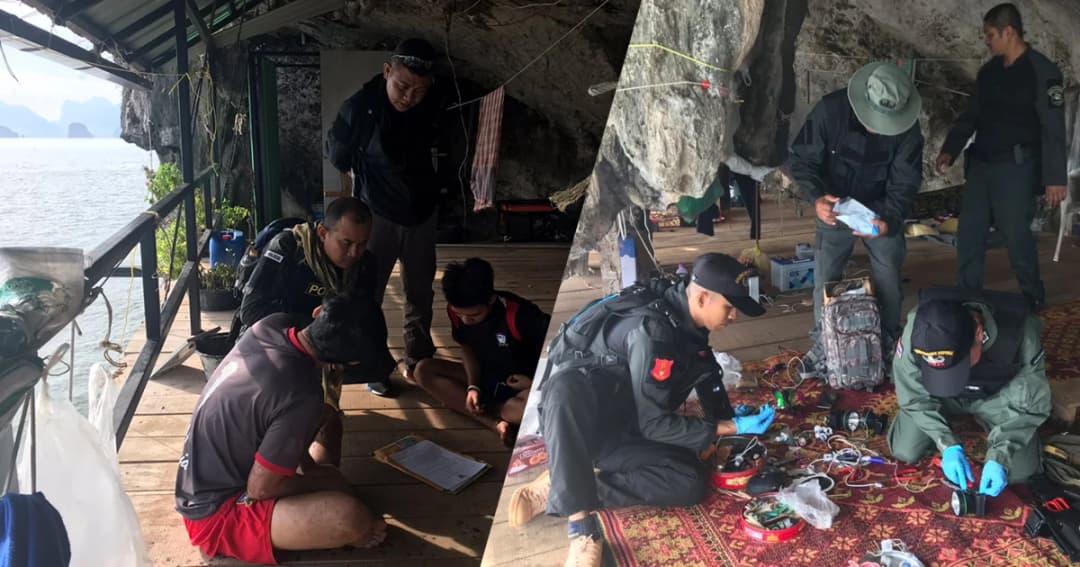 ตร.บุกค้นเกาะเขตสัมปทานรังนก จ.กระบี่ พบซุกอุปกรณ์ประกอบระเบิดเพียบ