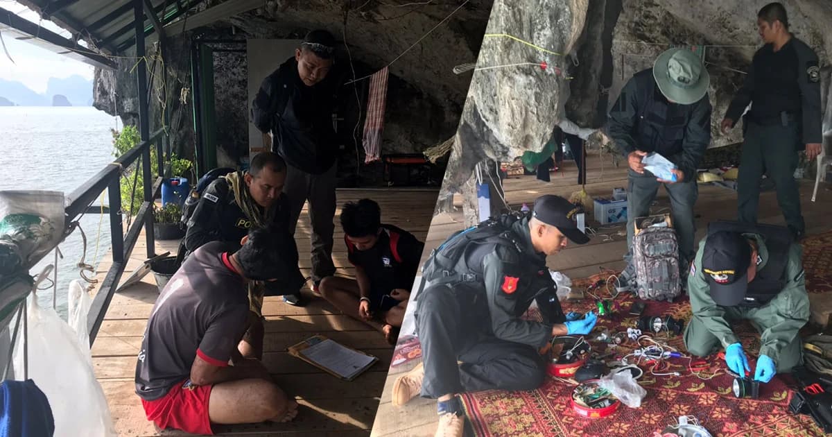 ตร.บุกค้นเกาะเขตสัมปทานรังนก จ.กระบี่ พบซุกอุปกรณ์ประกอบระเบิดเพียบ