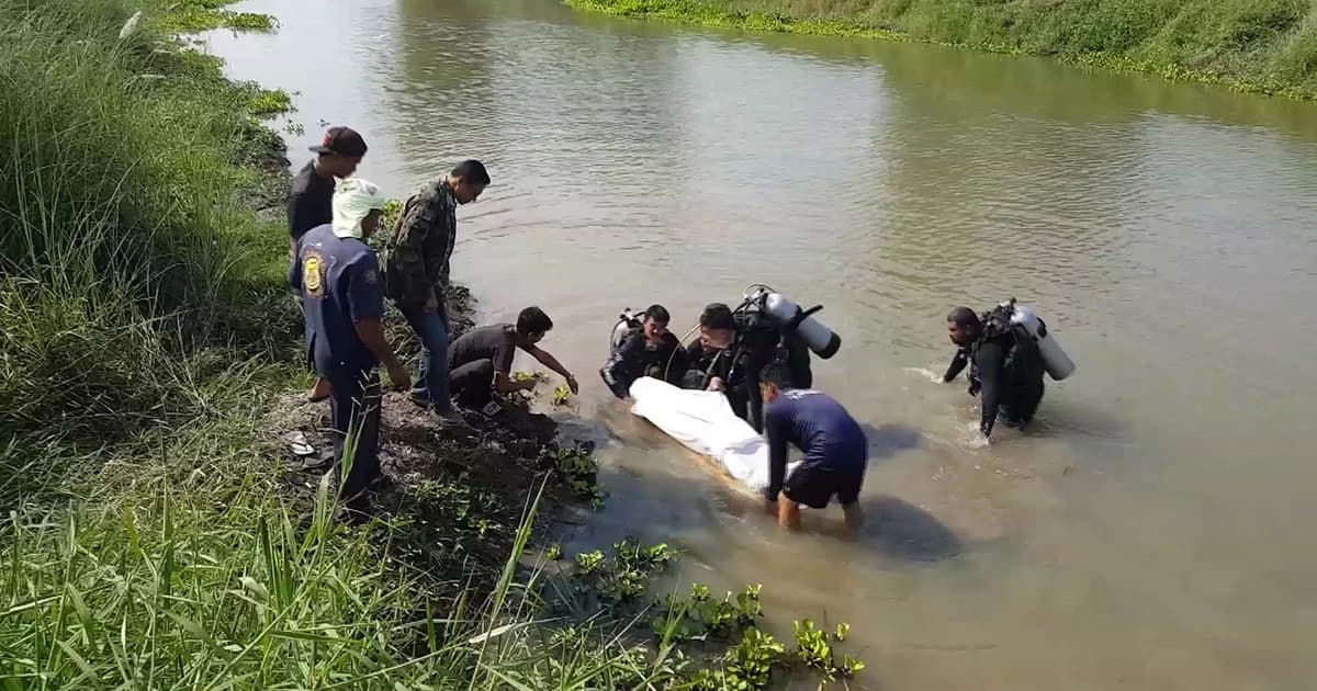 สุพรรณบุรี01 ลูกจ้างเลี้ยงวัววันแรก ต้อนฝูงวัวข้ามคลองจมน้ำดับ