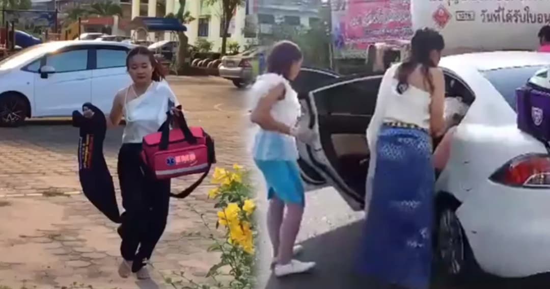 ไม่ห่วงสวย! เพื่อนเจ้าสาวเร่งช่วยผู้ประสบอุบัติเหตุรถชนก่อนไปงานแต่งงาน