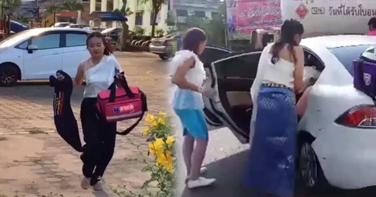 ไม่ห่วงสวย! เพื่อนเจ้าสาวเร่งช่วยผู้ประสบอุบัติเหตุรถชนก่อนไปงานแต่งงาน