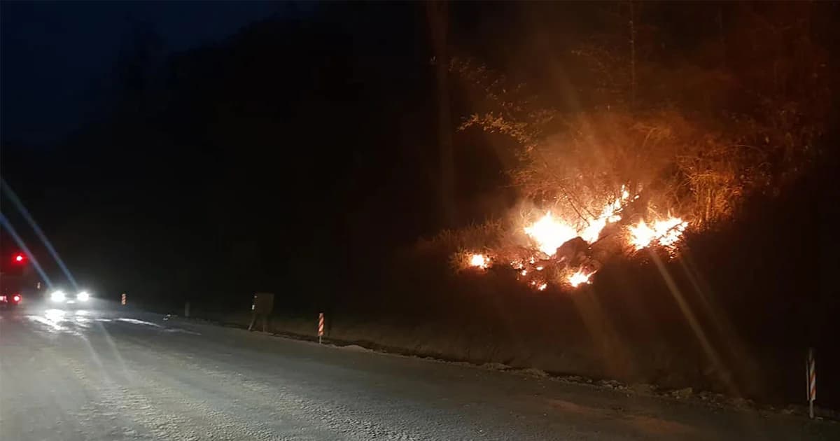 ต่อหน้าต่อตา ! โลกโซเชียล เผยคลิป เผาป่า ริมถนนเชียงใหม่