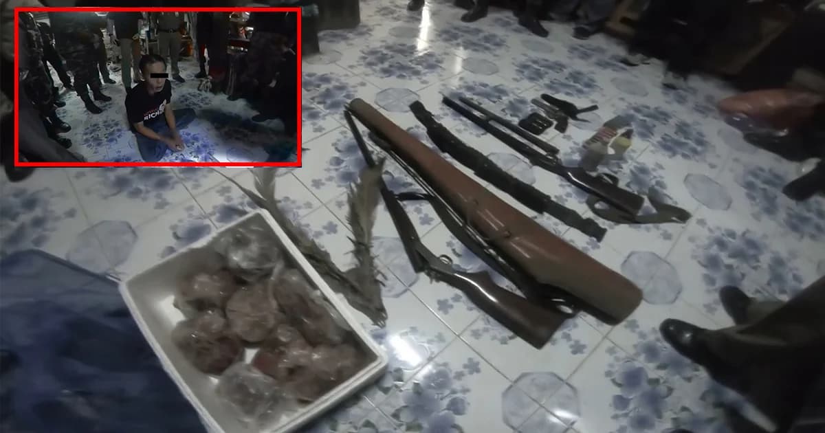 ค้นบ้านนายพราน พบซากสัตว์เพียบคาดโยงเผาป่าไล่ต้อน