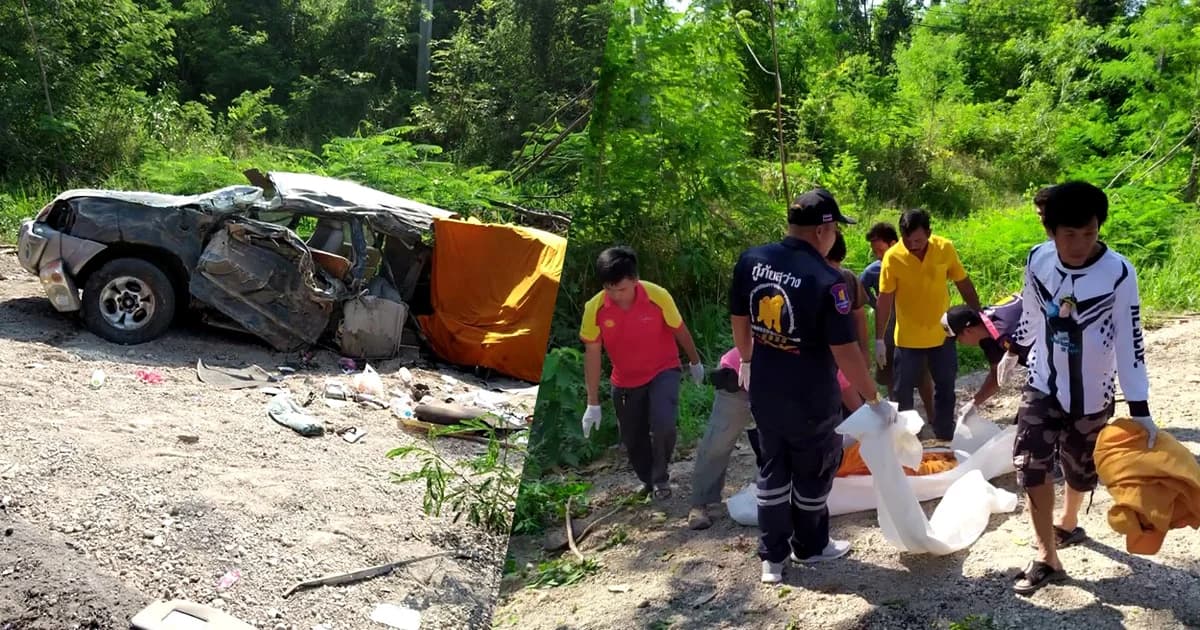 กระบะแสวงบุญหลับในชนต้นไม้ประจวบฯ พระมรณภาพ 3 รูป เจ็บ 2 รูป ฆราวาสเจ็บ 2 ราย