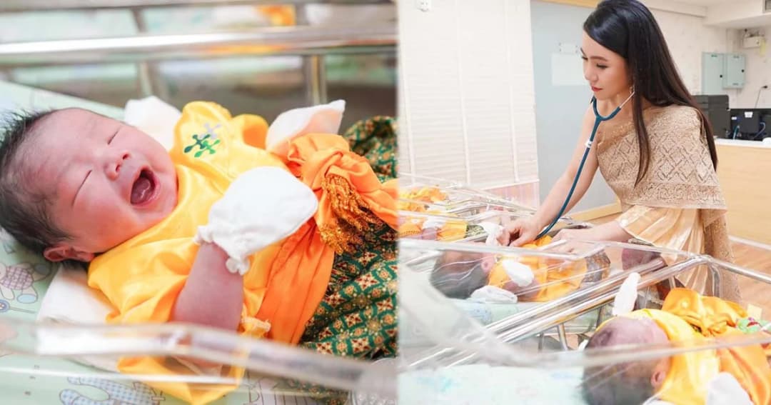 ‘ทารกแรกเกิด’ แต่งชุดไทยรับวันสงกรานต์-รพ.การันตีชุดสะอาดปลอดภัย