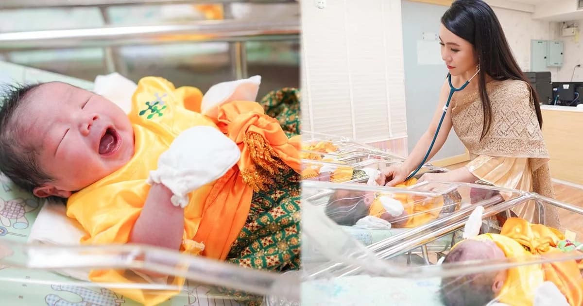 ‘ทารกแรกเกิด’ แต่งชุดไทยรับวันสงกรานต์-รพ.การันตีชุดสะอาดปลอดภัย