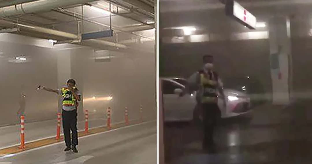 “รปภ.เซ็นทรัลเวิลด์” ปิดจมูกโบกรถให้คนอื่นหนี ท่ามกลางควันโขมงเหตุระทึก