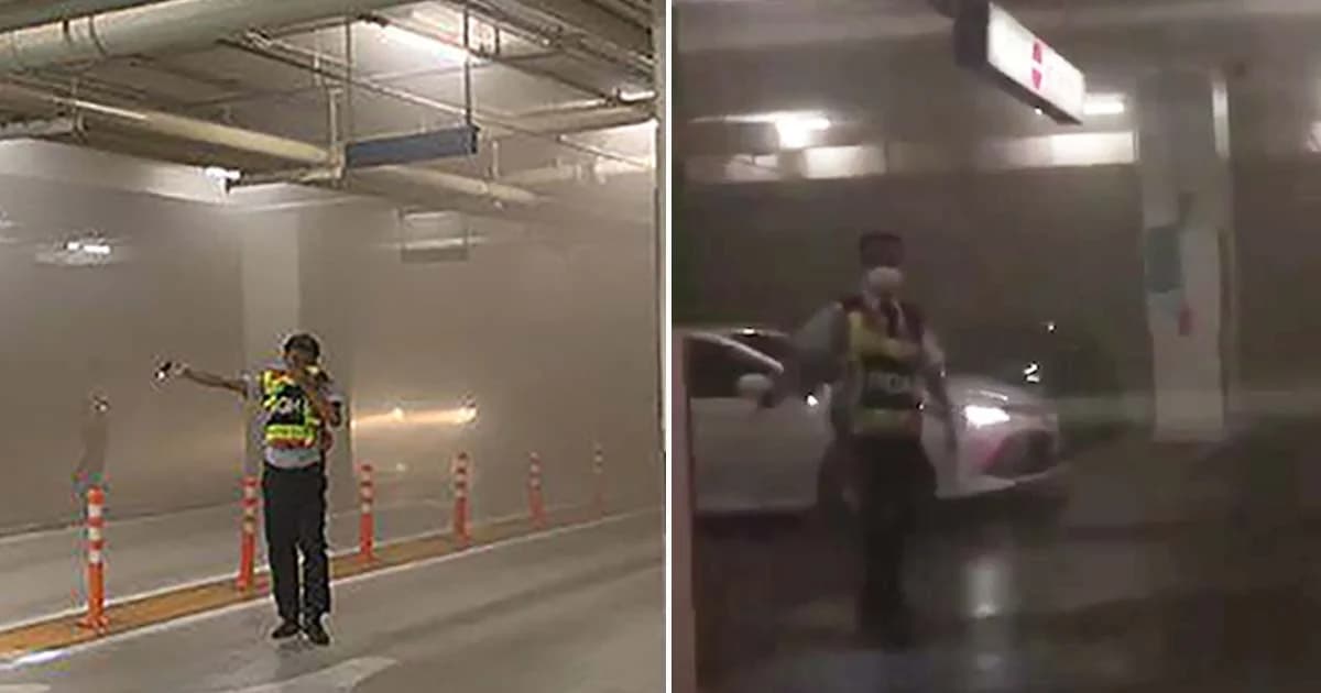 “รปภ.เซ็นทรัลเวิลด์” ปิดจมูกโบกรถให้คนอื่นหนี ท่ามกลางควันโขมงเหตุระทึก