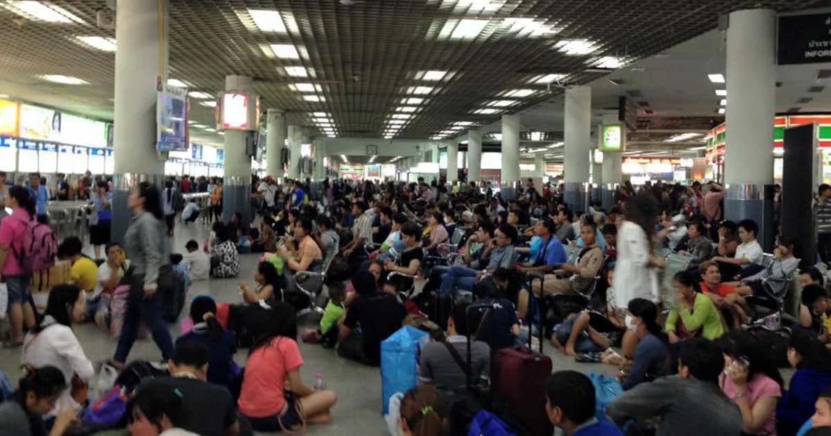 บขส.คาดวันนี้คนเดินทางออกจากกทม.หนาแน่นสุด อุตุฯเตือนกลางวันร้อนจัด!