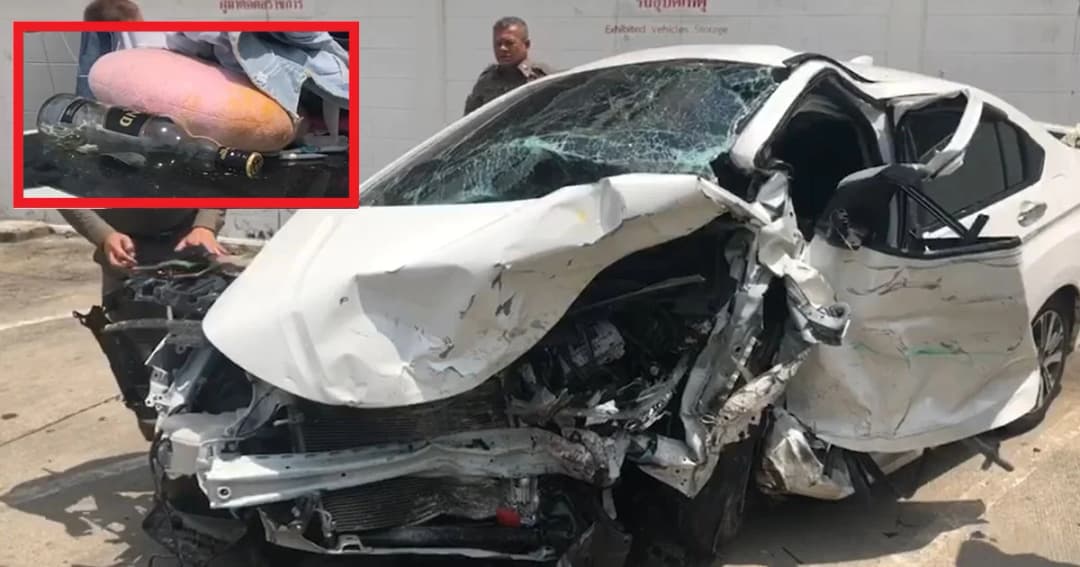 เก๋งชนแหลก ก่อนย้อนศรขึ้นทางด่วนชนซ้ำอีกเจ็บ 7 คน