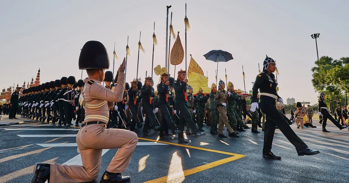 ภาพประวัติศาสตร์ซ้อมริ้วขบวนพระบรมราชอิสริยยศ “พยุหยาตราสถลมารค” พื้นที่จริงครั้งแรก